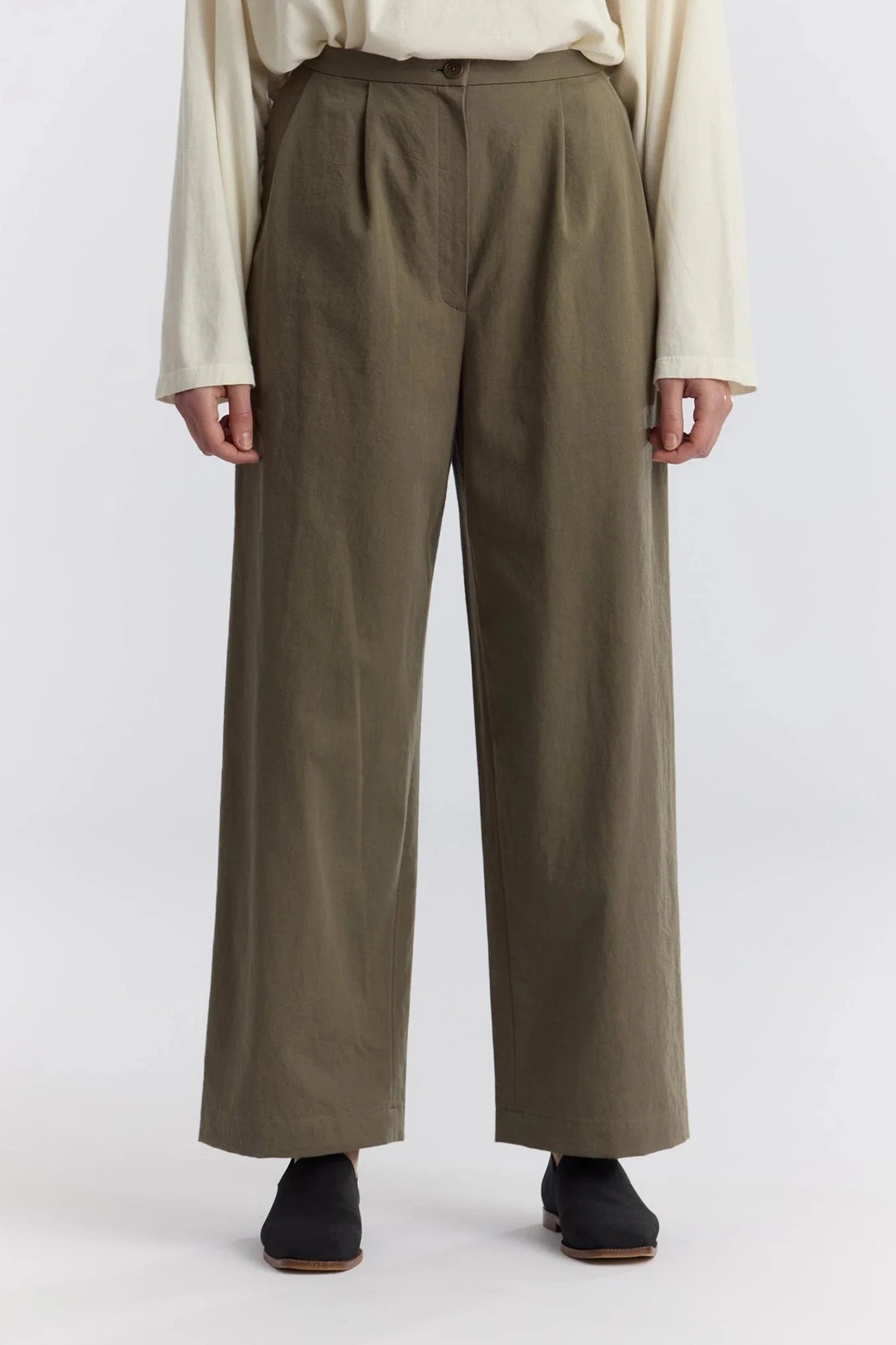 Straight Trousers, Dark Olive