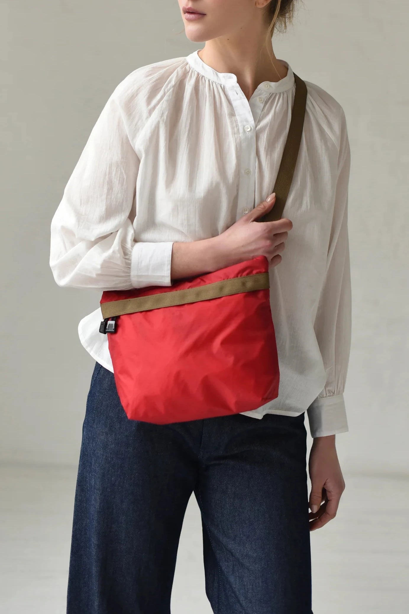 Nylon Crossbody Bag, Red/Coyote