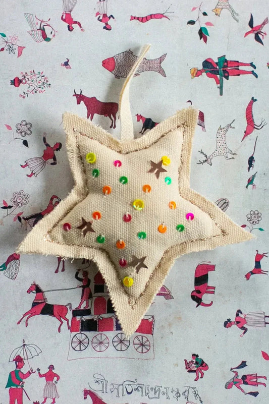 Neon Confetti Star Ornament