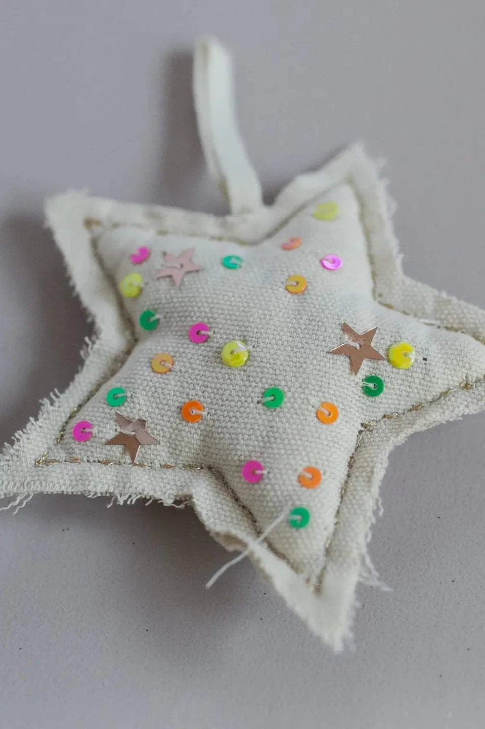 Neon Confetti Star Ornament