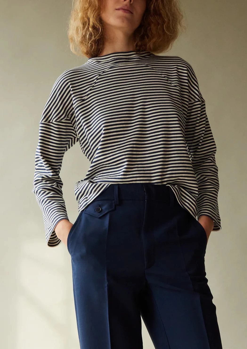 Miles Top, Marine Jersey Stripe