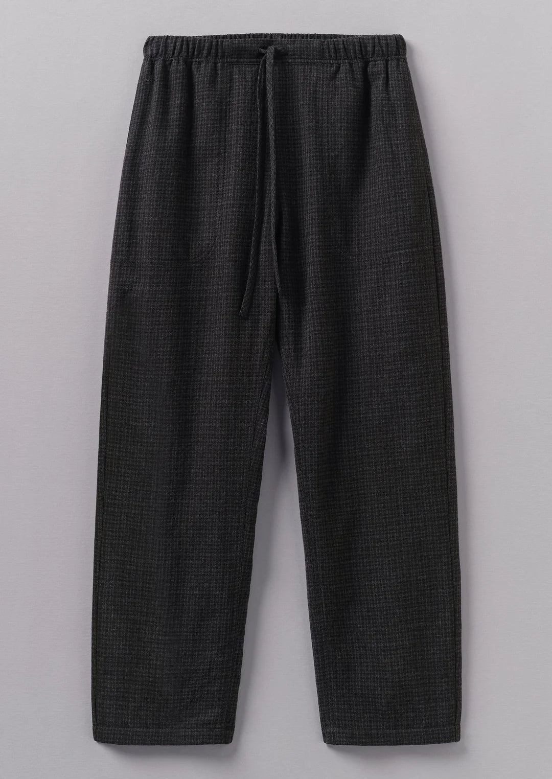 Suki Wool Cotton Seersucker Check Trousers, Carbon