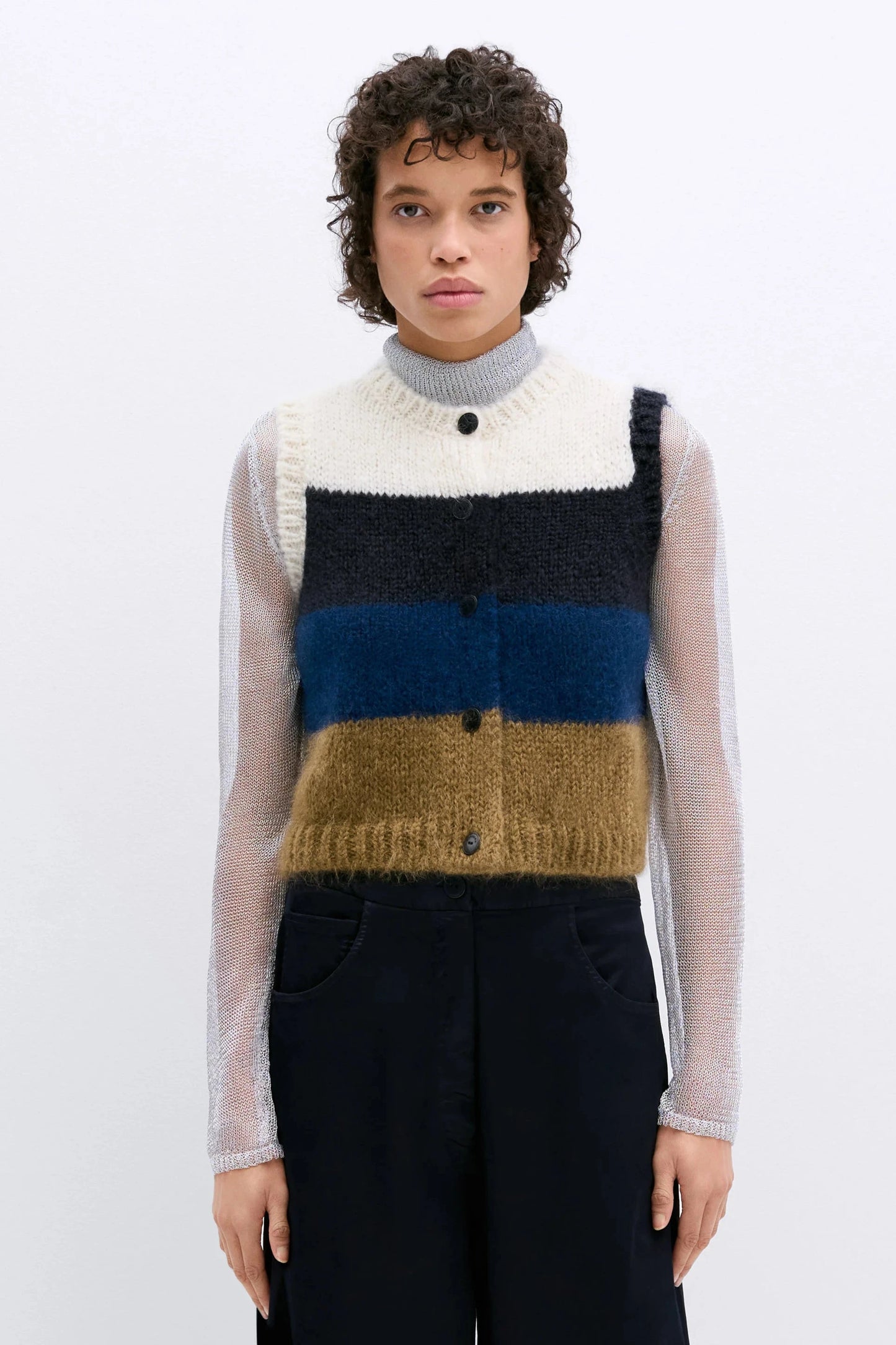 Alpaca & Mohair Striped Waistcoat