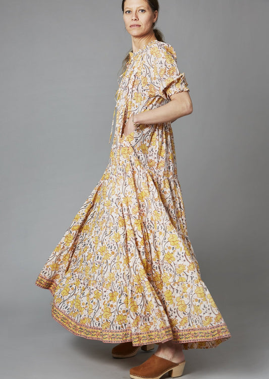 Graziana Long Dress, Orchid Yellow