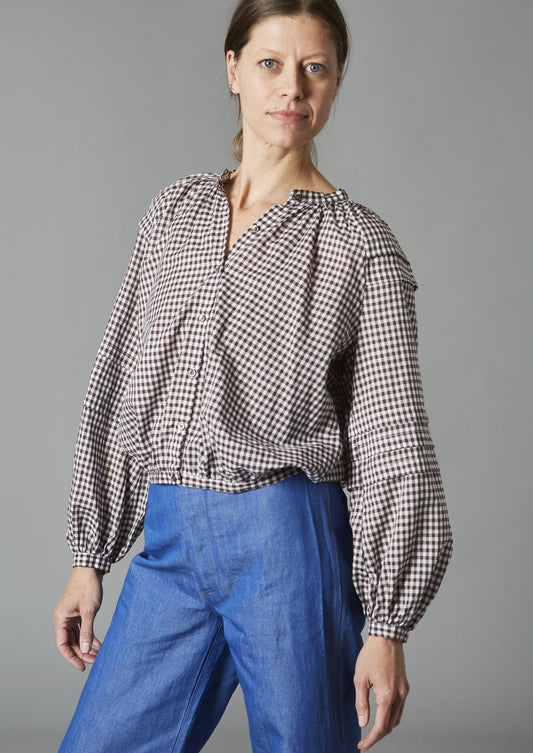 Leo Top - Brown Gingham