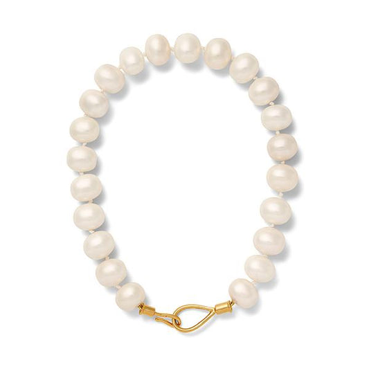 White Pebble Pearl Lasso Necklace, 16"