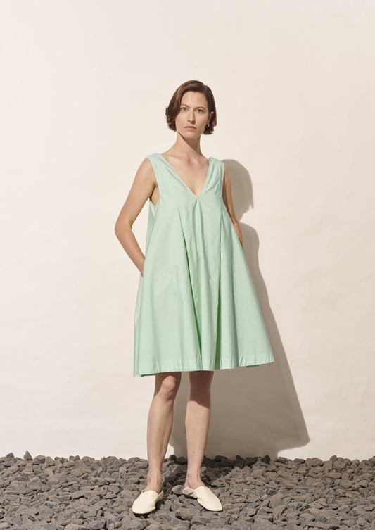 Garment Dyed Wavy Midi Dress, Minty Leaf