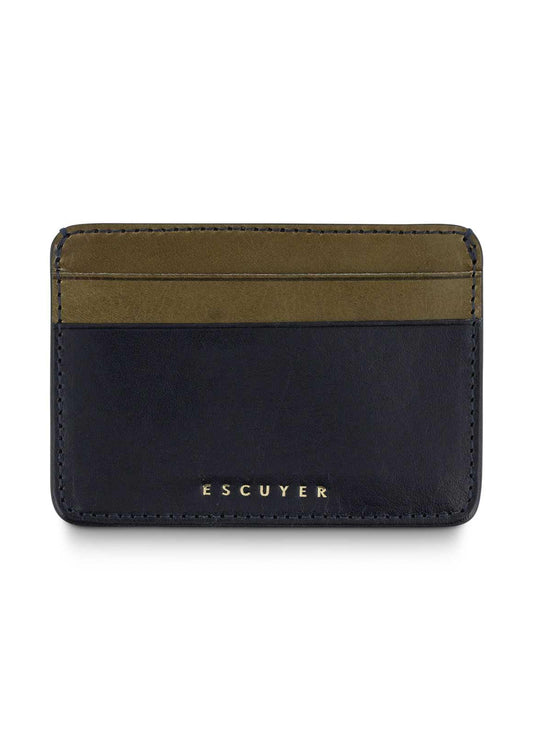 Cardholder, Dark Blue & Khaki