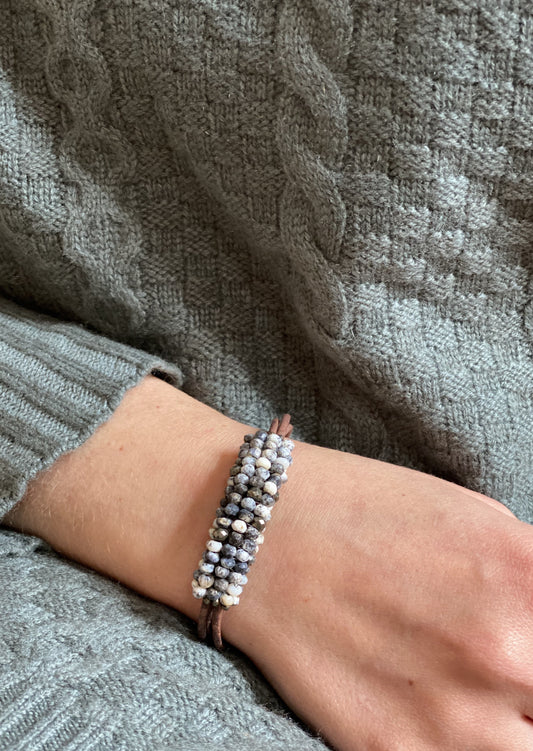 Blush and Pyrite Crystal Bracelet