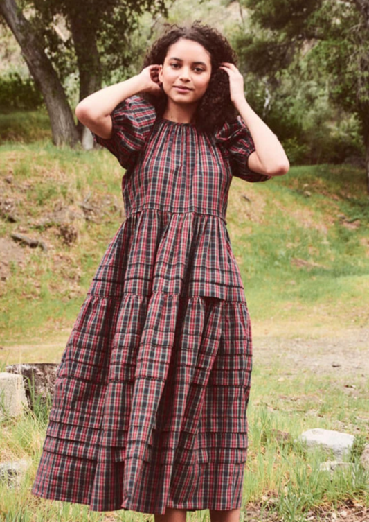 The Foundry Dress, Loghouse Plaid