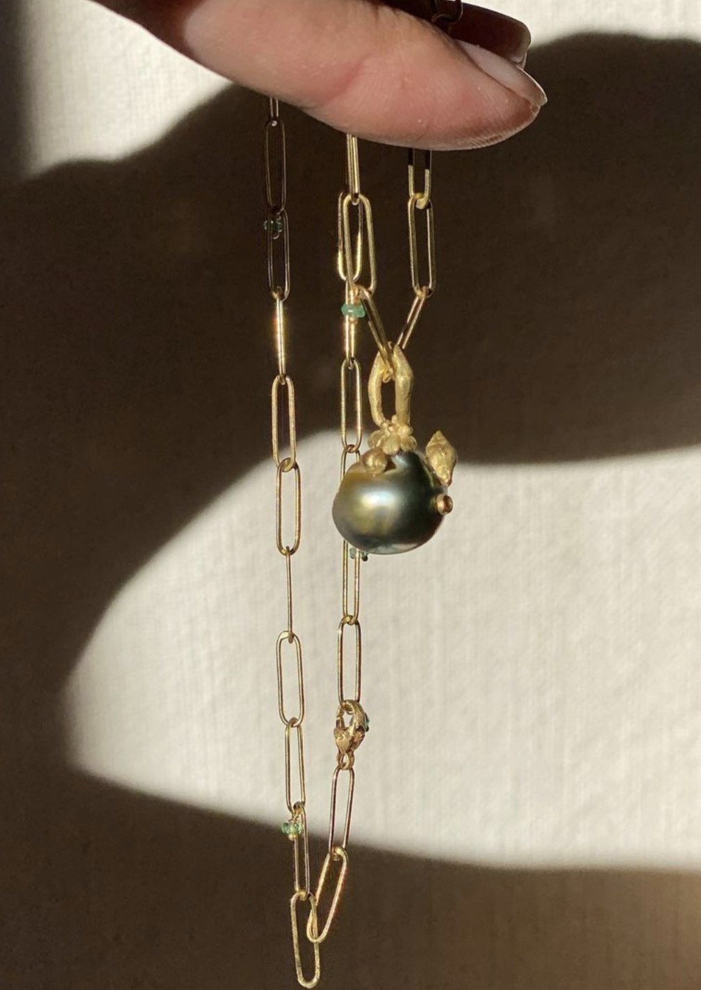 Tahitian Pearl and Snail Pendant 1