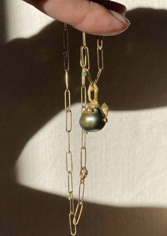 Tahitian Pearl and Snail Pendant 1