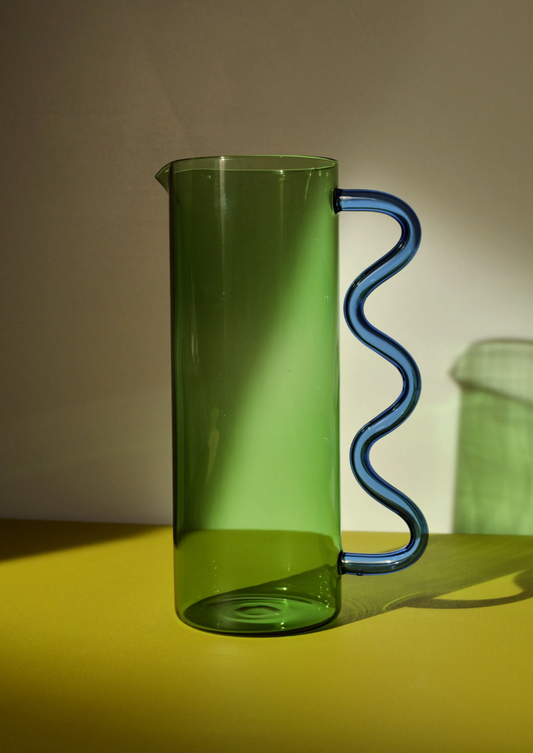 Wave Pitcher, Green/Blue