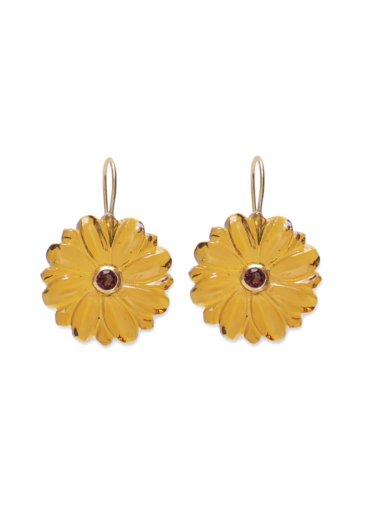 New Bloom Earrings, Amber