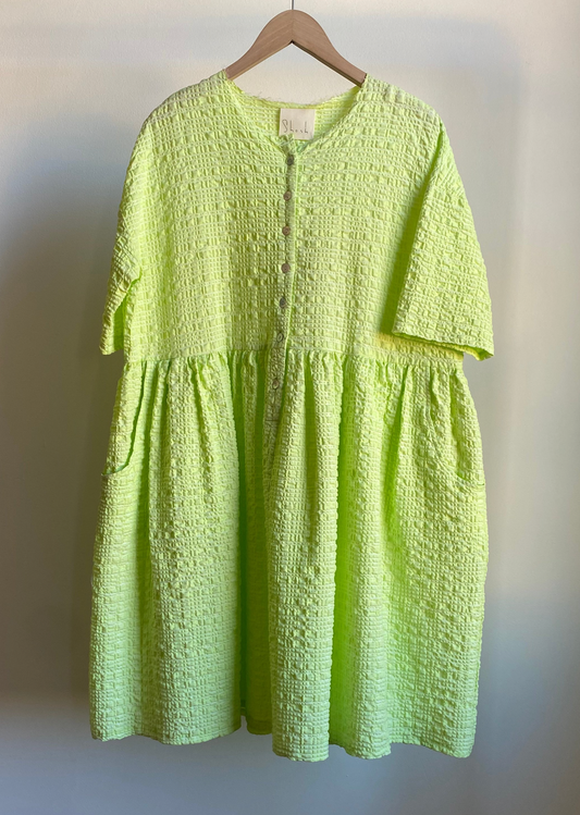 Button Front Dress, Key Lime