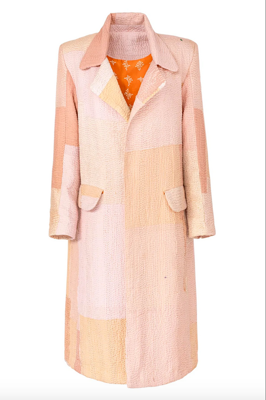 Officer Petal Kantha Coat, Pink Coat