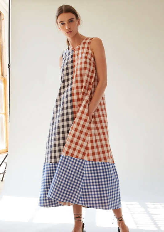 Tent Dress, Terra Cotta Gingham