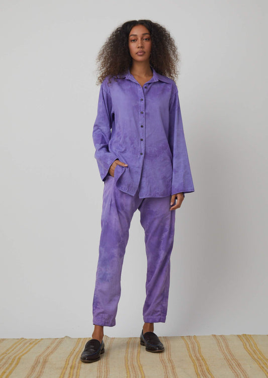 Pheobe Sleeve Button Down, Purple Cloud