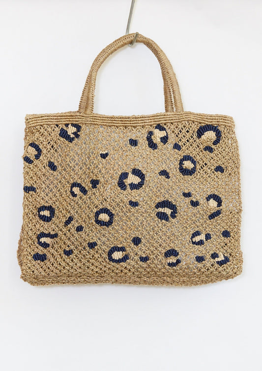 Leopard Print Jute Bag