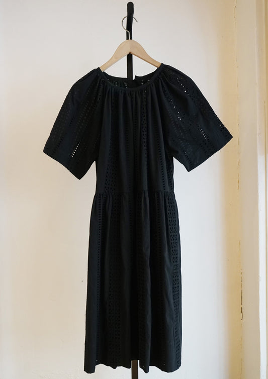 Caron Callahan Black Eyelet Cotton Amelia Dress