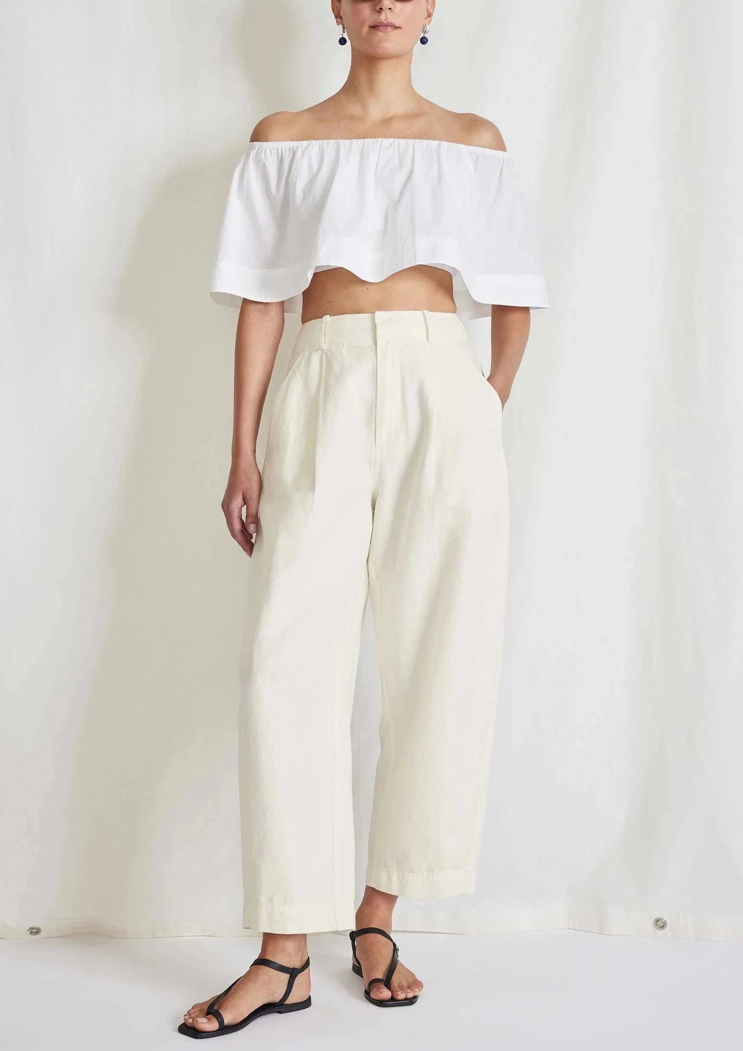 Bari Crop Trouser, Cream