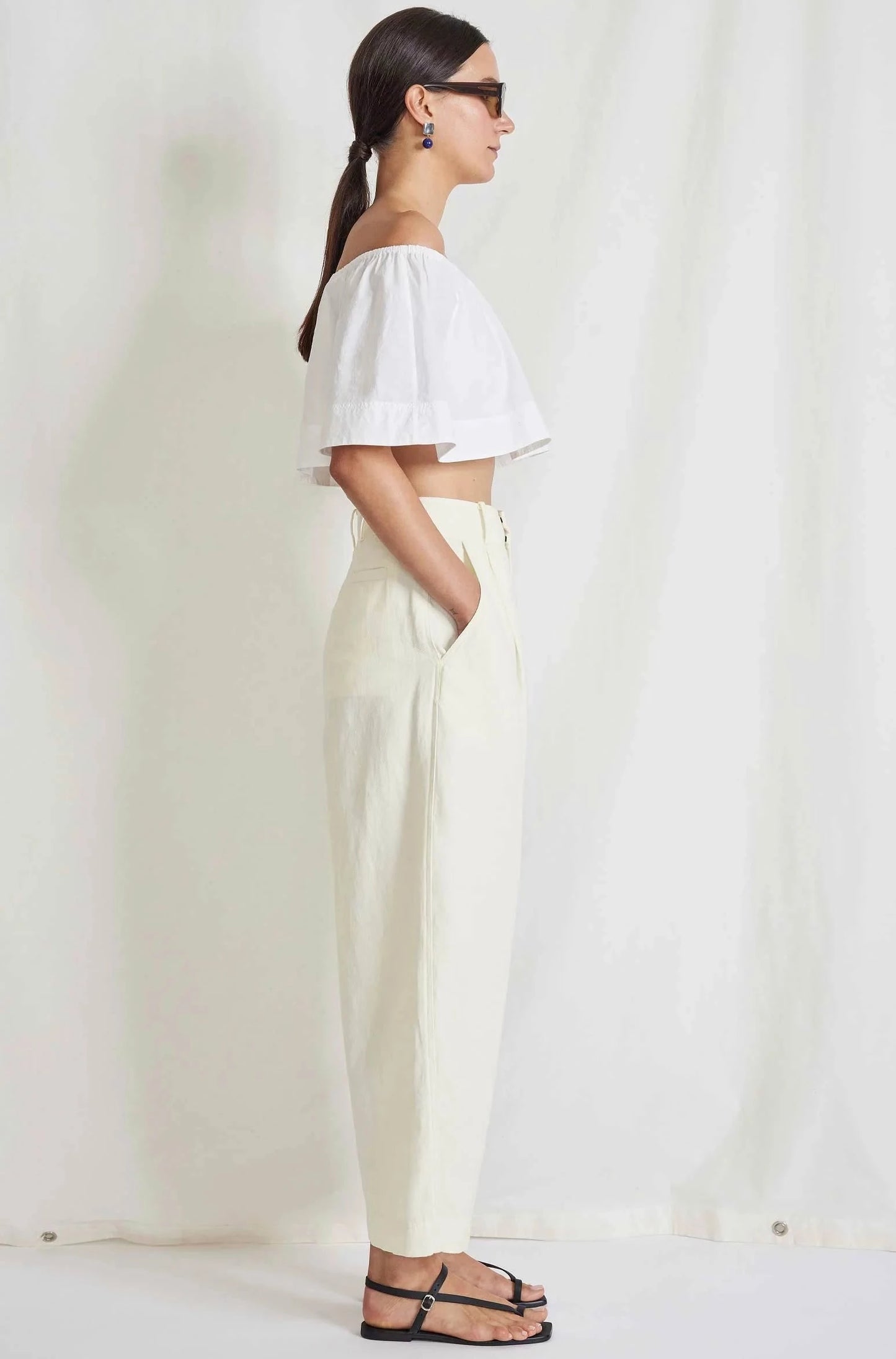 Bari Crop Trouser, Cream