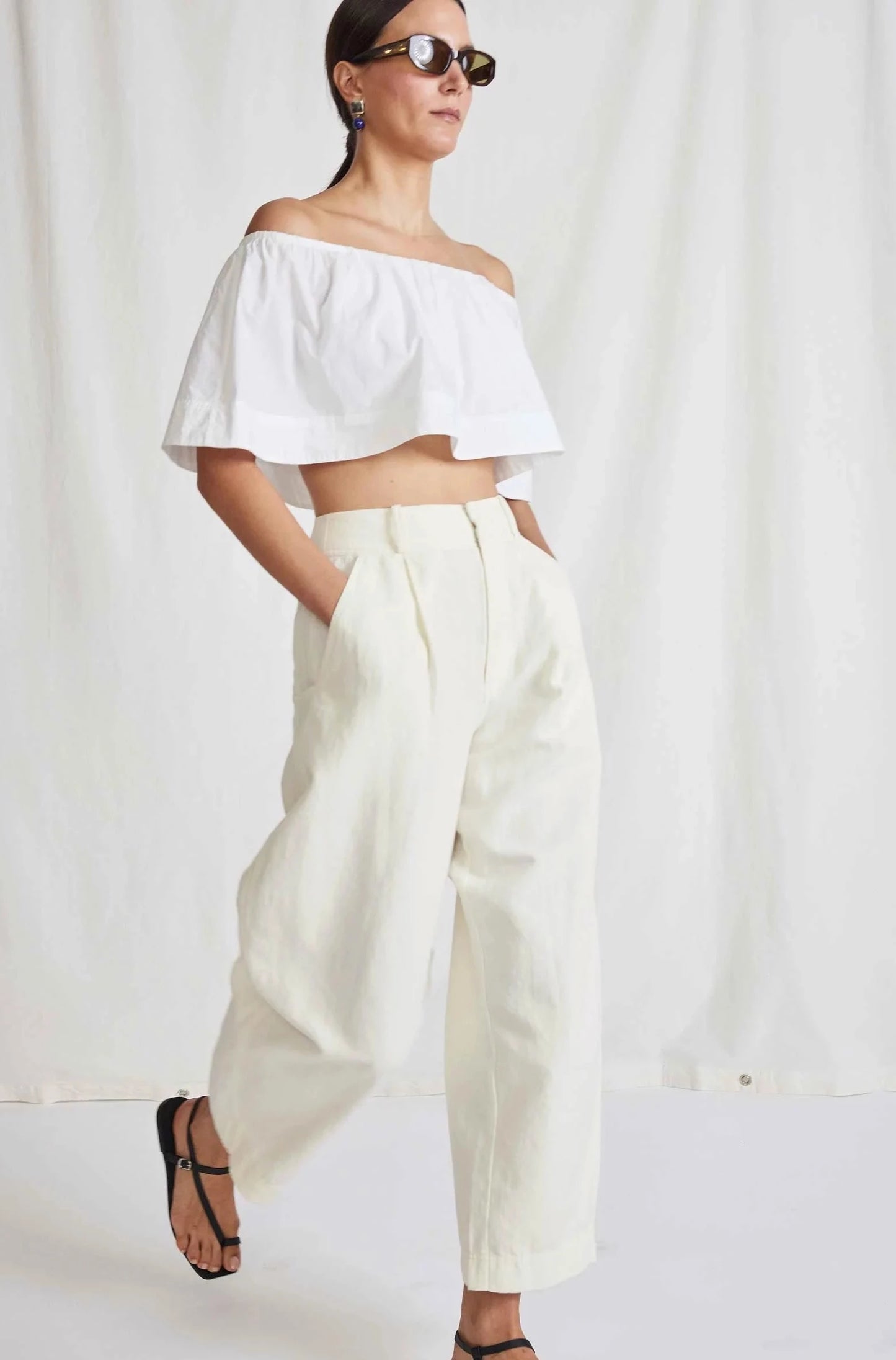 Bari Crop Trouser, Cream