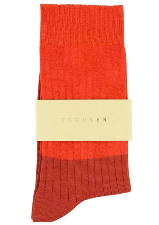 Color Block Socks, Orangeade / Chili Oil