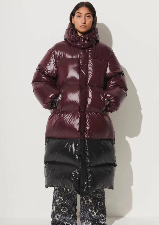 Long Puffer, Bordeaux/Black