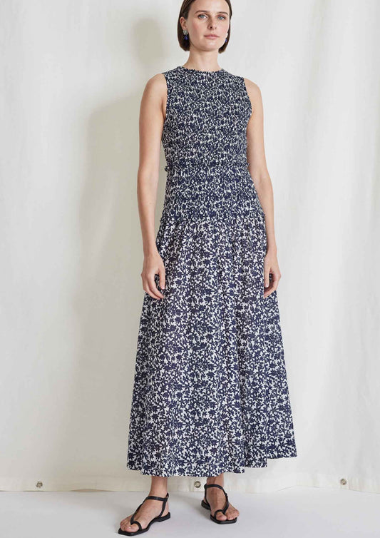 Siempre Tank Maxi Dress, Floral Navy