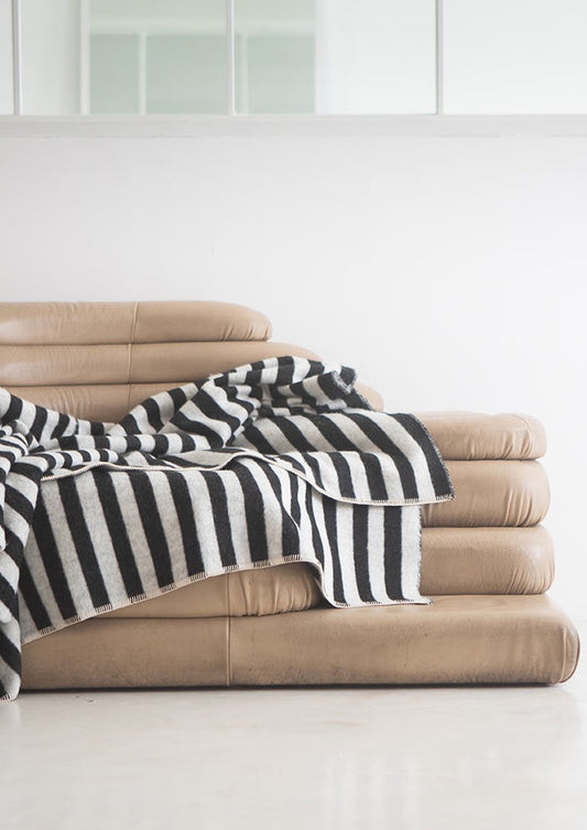 Stills  Blanket, Black/Ivory Stripe