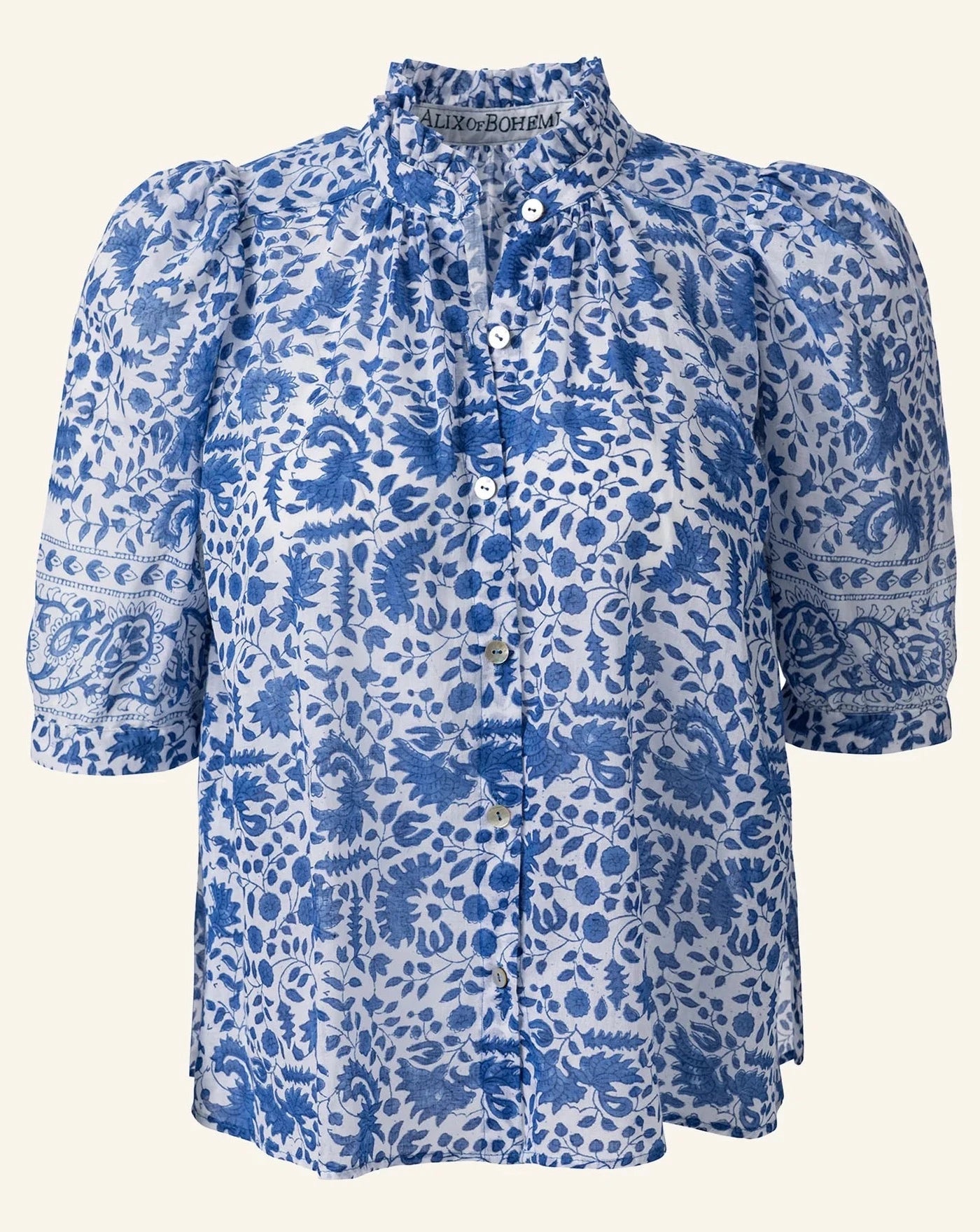 Winnie Perl Shirt, Blue Cornflower